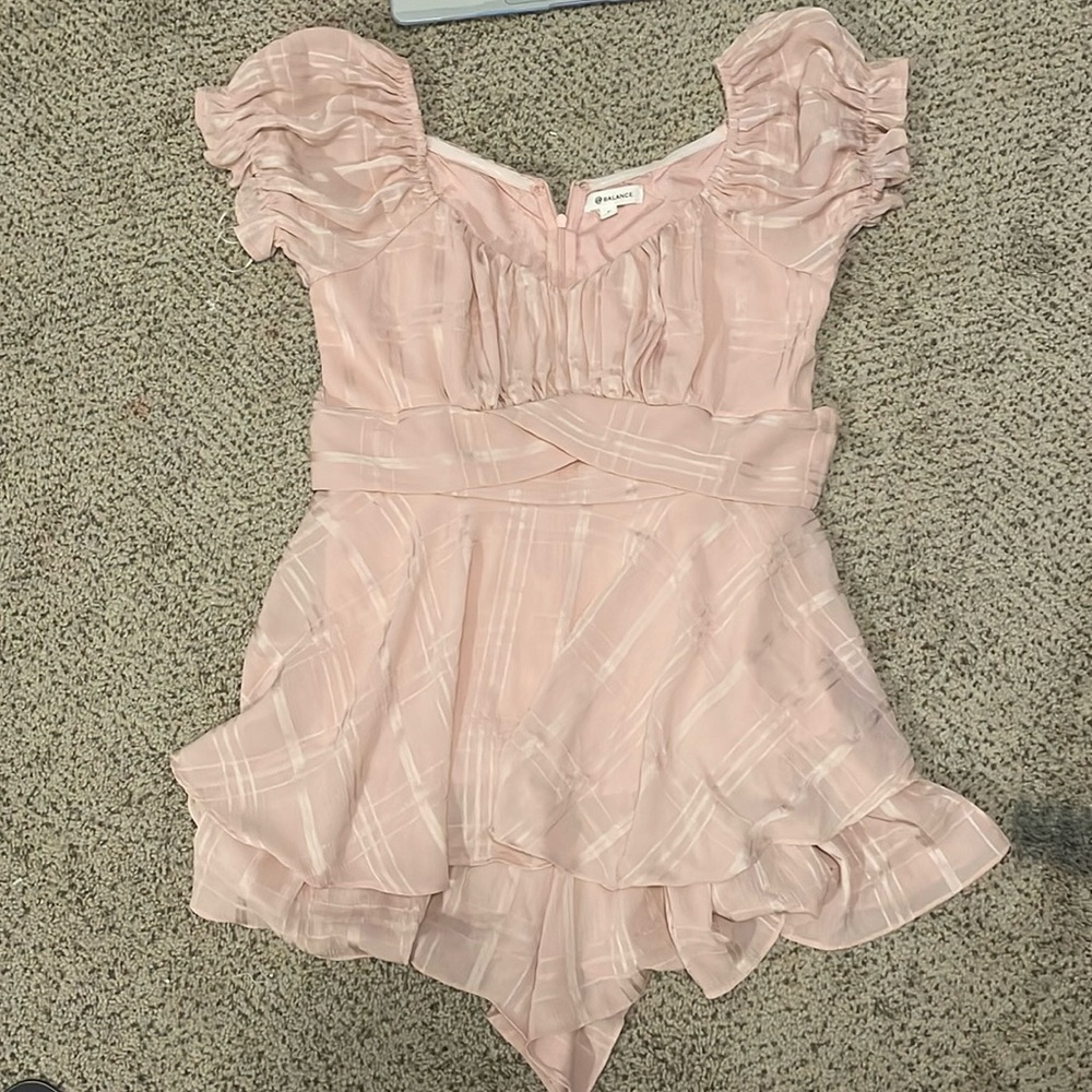 american threads pink flowy romper